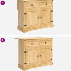 vidaXL Keuken Eiland Set Honing Wax 112 x 70 x 91,5 cm