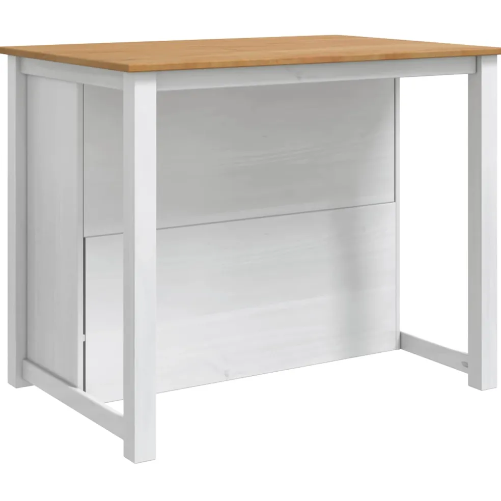 vidaXL Keuken Eiland Set PANAMA Wit en Honing Was 112 x 77 x 90 cm