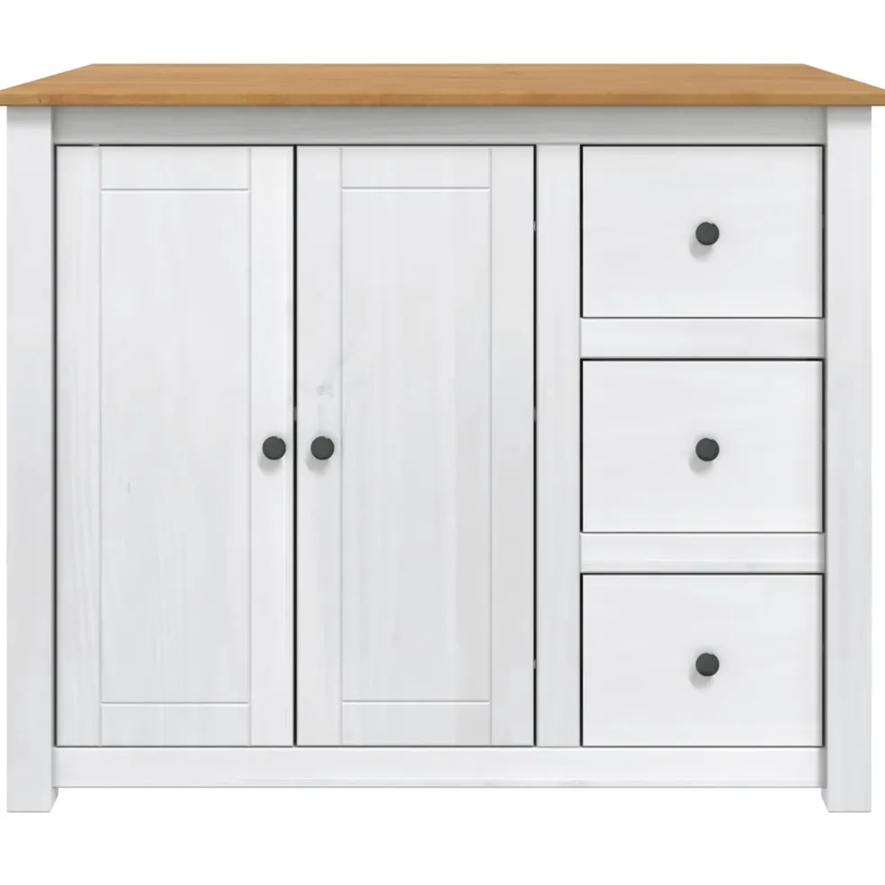 vidaXL Keuken Eiland Set PANAMA Wit en Honing Was 112 x 77 x 90 cm