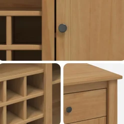 vidaXL Keuken Eiland Set PANAMA Honing Wax 112 x 77 x 90 cm