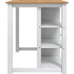 vidaXL Keuken Eiland Set PANAMA Wit en Honing Was 112 x 77 x 90 cm