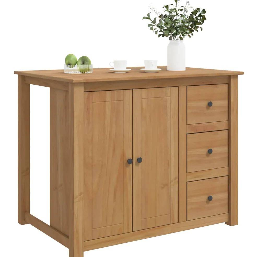 vidaXL Keuken Eiland Set PANAMA Wit en Honing Was 112 x 77 x 90 cm