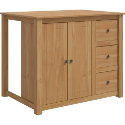 vidaXL Keuken Eiland Set PANAMA Wit en Honing Was 112 x 77 x 90 cm