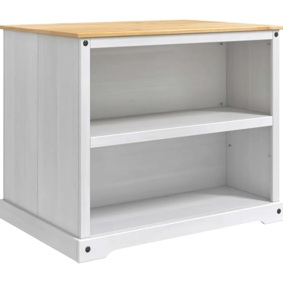 vidaXL Keuken Eiland Set Wit en Honing Was 112 x 77 x 91,5 cm