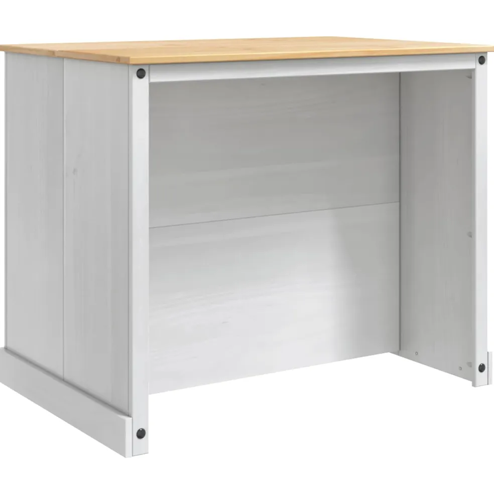 vidaXL Keuken Eiland Set Wit en Honing Was 112 x 77 x 91,5 cm
