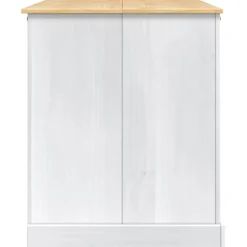 vidaXL Keuken Eiland Set Wit en Honing Was 112 x 77 x 91,5 cm