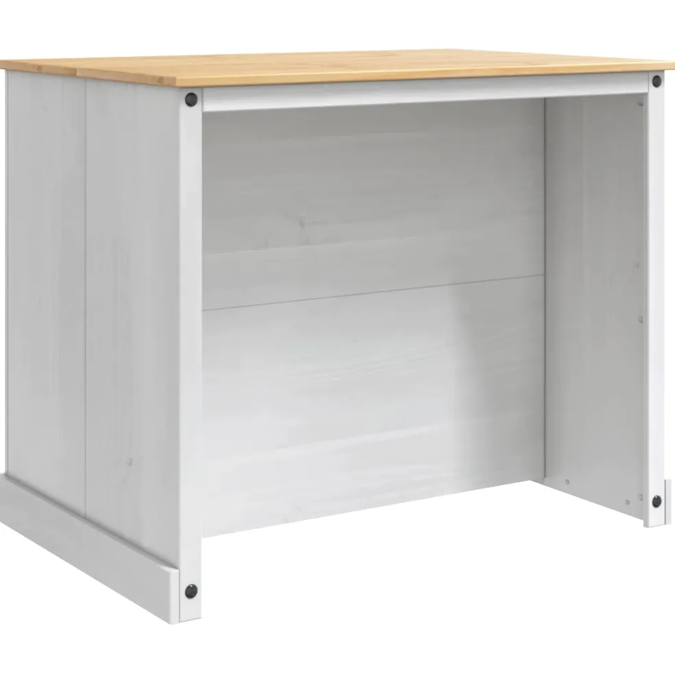 vidaXL Keuken Eiland Set Wit en Honing Was 112 x 77 x 91,5 cm