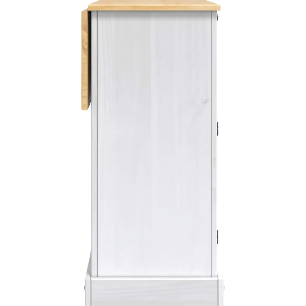 vidaXL Keuken Eiland Set Wit en Honing Was 112 x 70 x 91,5 cm