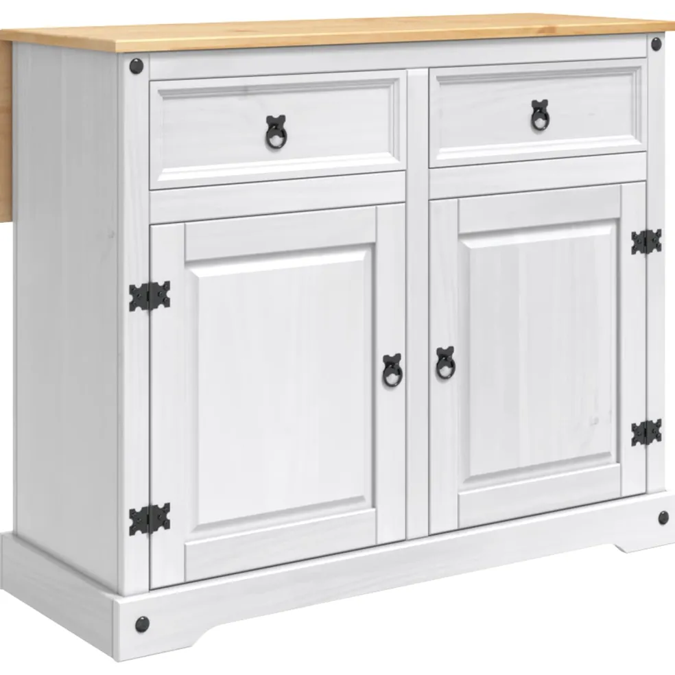 vidaXL Keuken Eiland Set Wit en Honing Was 112 x 70 x 91,5 cm