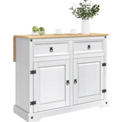 vidaXL Keuken Eiland Set Wit en Honing Was 112 x 70 x 91,5 cm