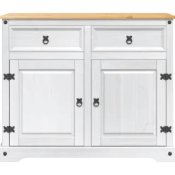 vidaXL Keuken Eiland Set Wit en Honing Was 112 x 70 x 91,5 cm