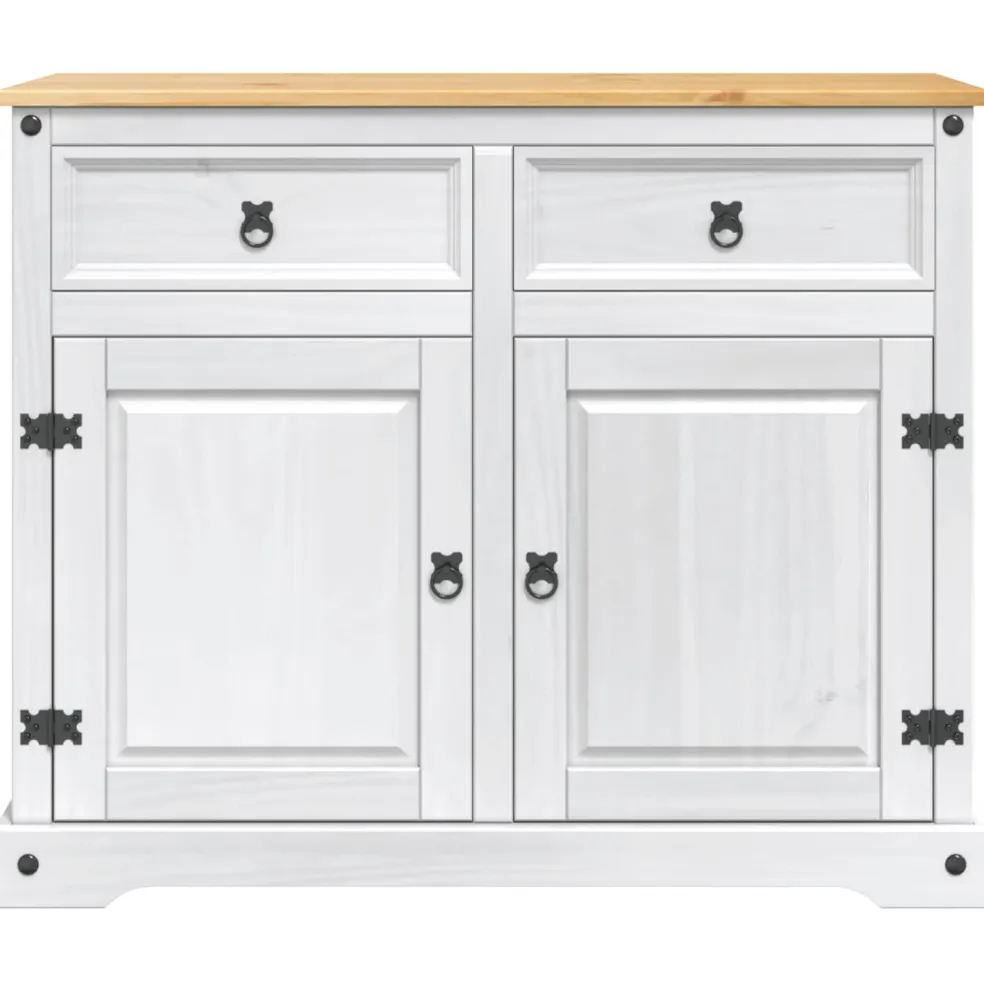 vidaXL Keuken Eiland Set Wit en Honing Was 112 x 70 x 91,5 cm