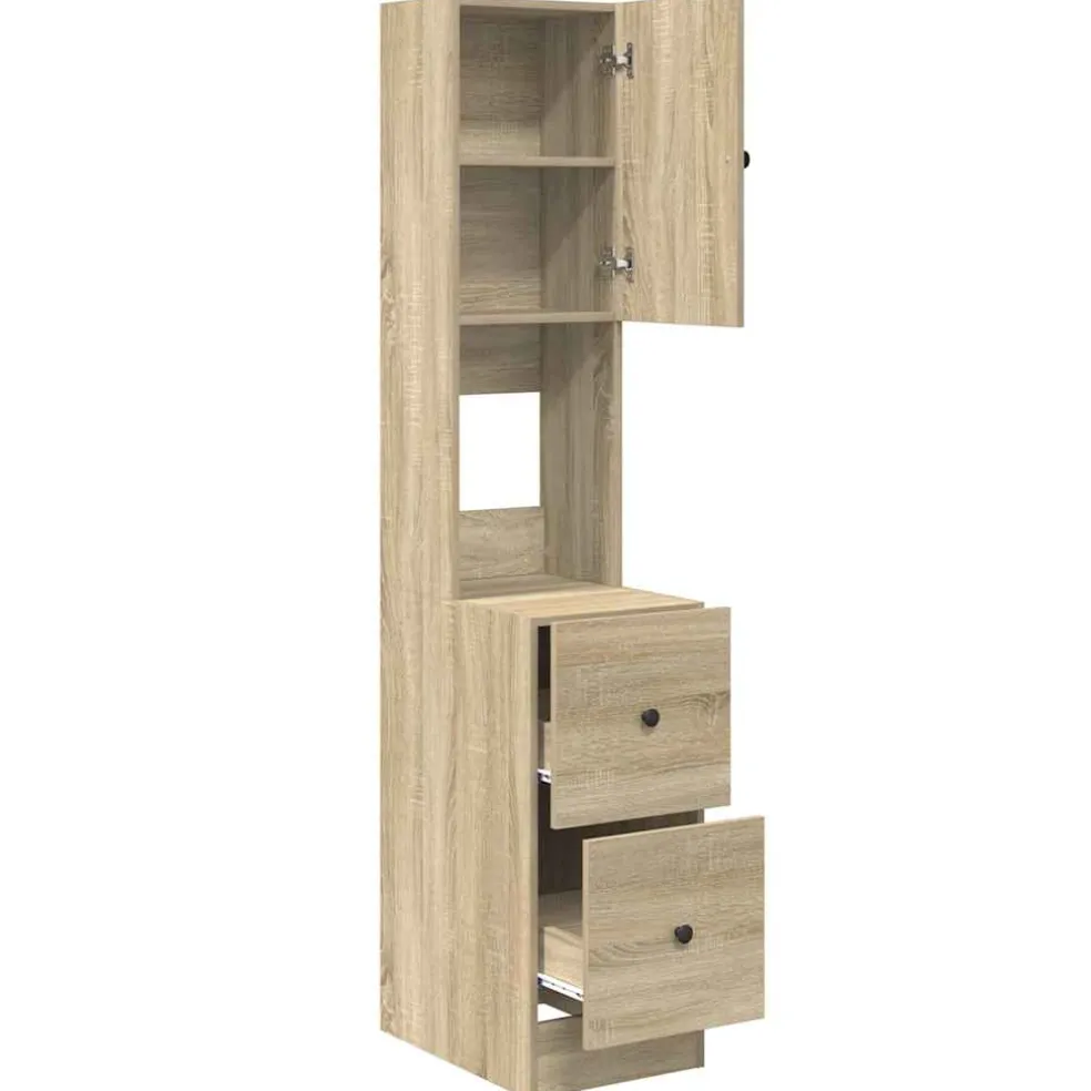vidaXL Keukenkast Beige 35 x 50 x 180 cm Bewerkt hout