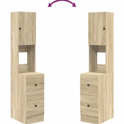 vidaXL Keukenkast Beige 35 x 50 x 180 cm Bewerkt hout