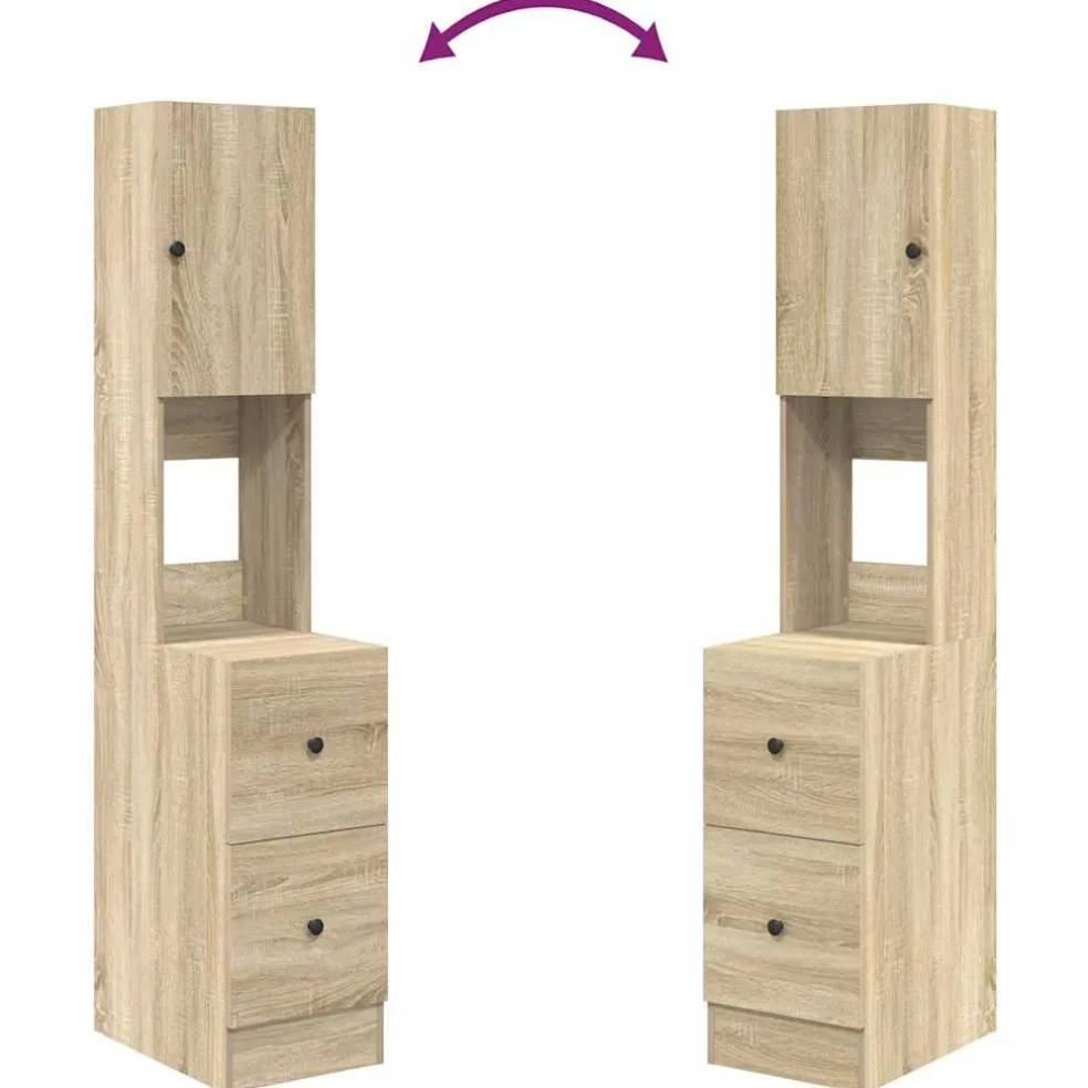 vidaXL Keukenkast Beige 35 x 50 x 180 cm Bewerkt hout