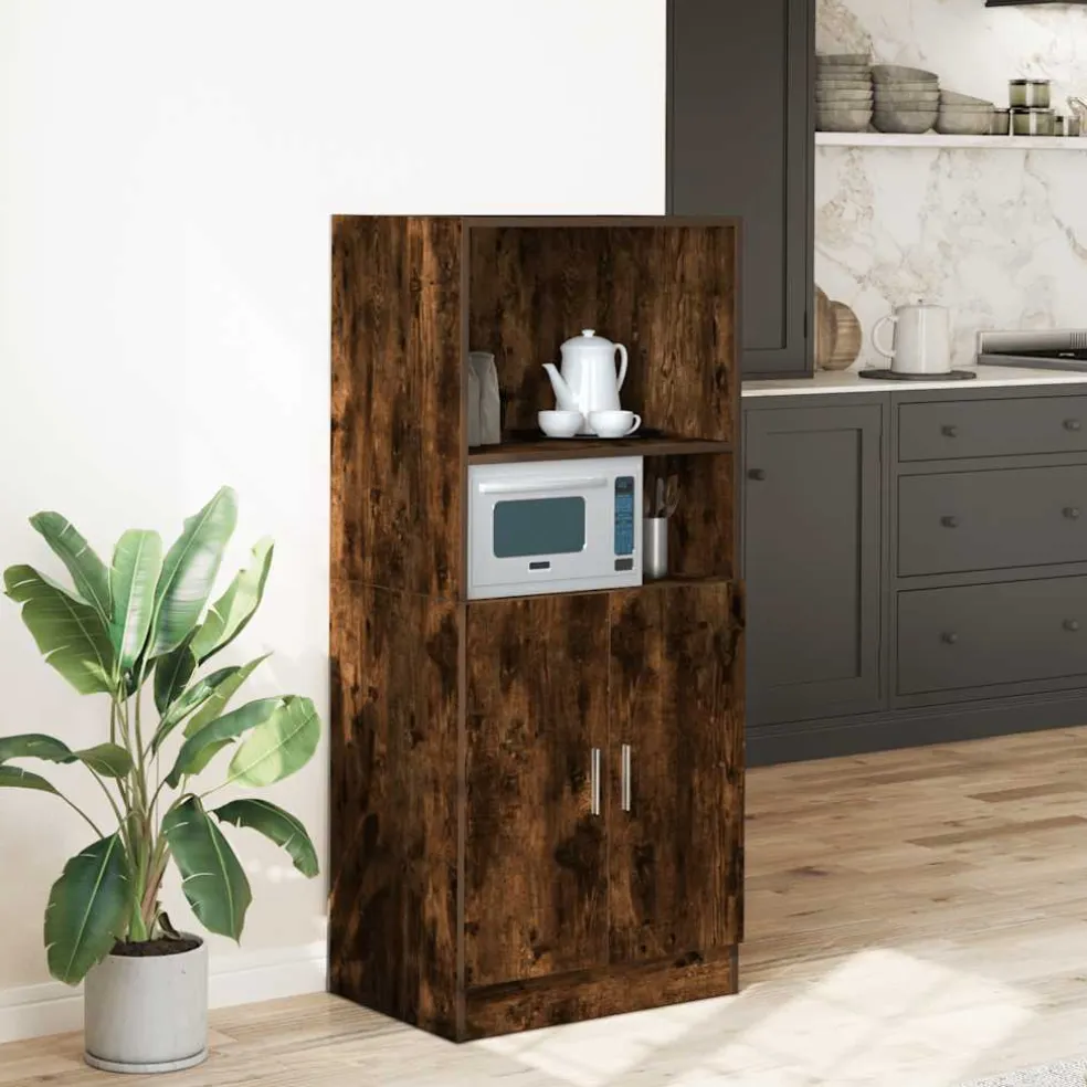 vidaXL Keukenkast 57x41,5x131,5 cm bewerkt hout gerookt eikenkleurig