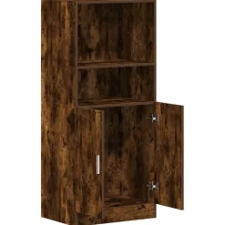vidaXL Keukenkast 57x41,5x131,5 cm bewerkt hout gerookt eikenkleurig