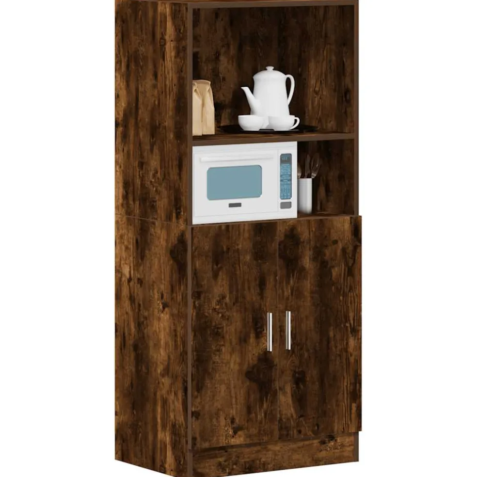vidaXL Keukenkast 57x41,5x131,5 cm bewerkt hout gerookt eikenkleurig