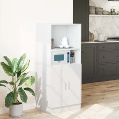 vidaXL Keukenkast 57x41,5x131,5 cm bewerkt hout wit