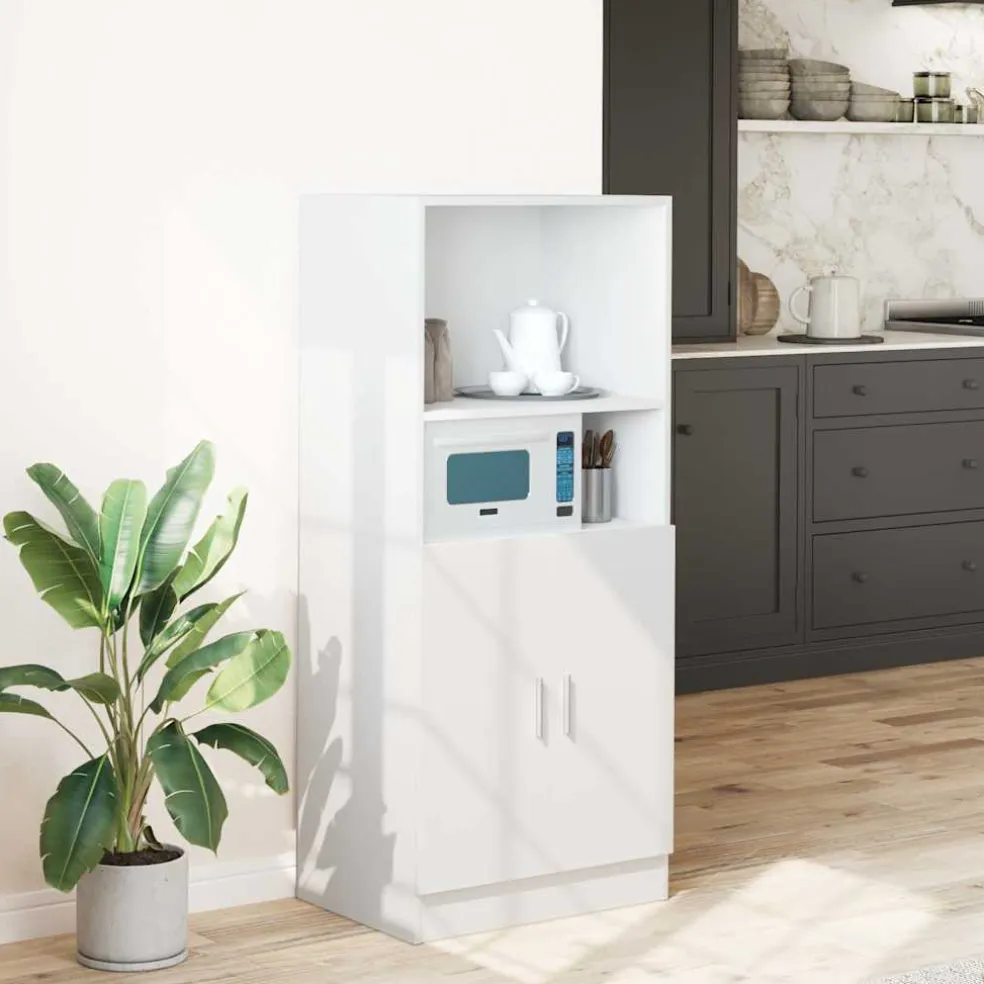 vidaXL Keukenkast 57x41,5x131,5 cm bewerkt hout wit
