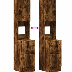 vidaXL Keukenkast 35x50x180 cm bewerkt hout gerookt eikenkleurig
