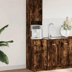 vidaXL Keukenkast 35x50x180 cm bewerkt hout gerookt eikenkleurig