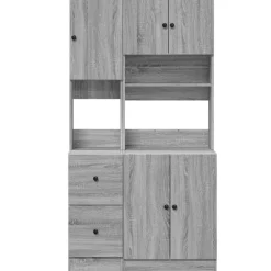 vidaXL Keukenkast 95x50x180 cm bewerkt hout grijs sonoma eiken