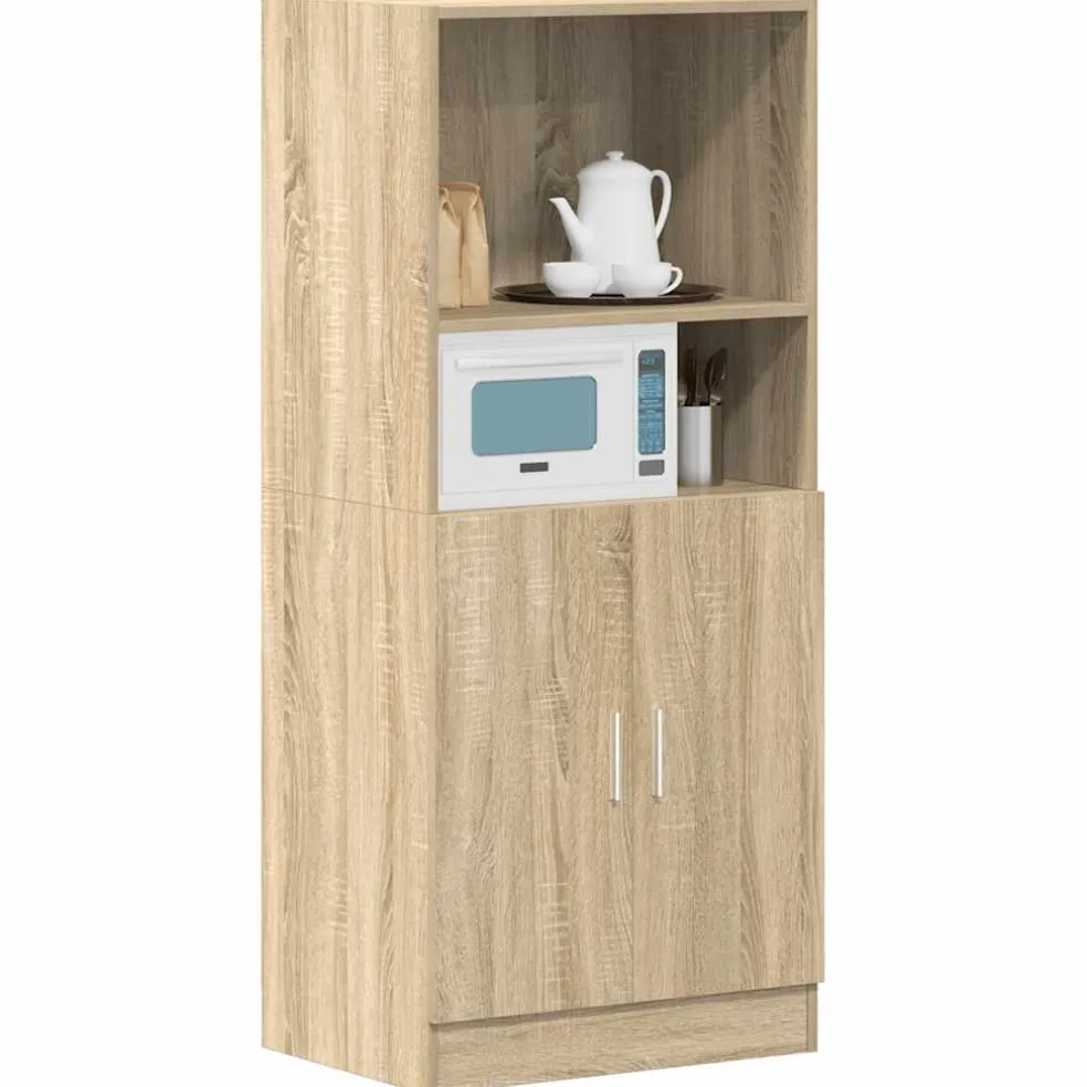 vidaXL Keukenkast 57x41,5x131,5 cm bewerkt hout sonoma eikenkleurig