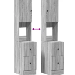 vidaXL Keukenkast 35x50x180 cm bewerkt hout grijs sonoma eiken