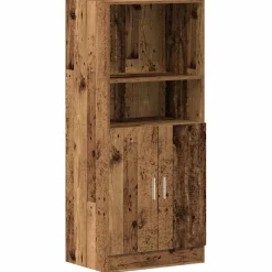 vidaXL Keukenkast 57x41,5x131,5 cm bewerkt hout oud houtkleurig