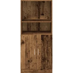 vidaXL Keukenkast 57x41,5x131,5 cm bewerkt hout oud houtkleurig