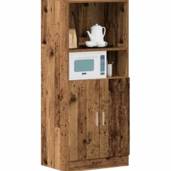 vidaXL Keukenkast 57x41,5x131,5 cm bewerkt hout oud houtkleurig