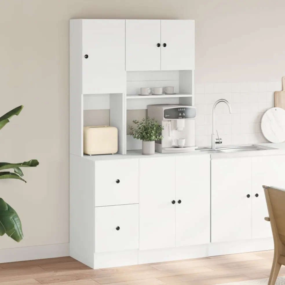 vidaXL Keukenkast 95x50x180 cm bewerkt hout wit