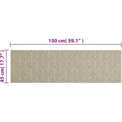 vidaXL Keukenmat wasbaar bladprint 45x150 cm fluweel