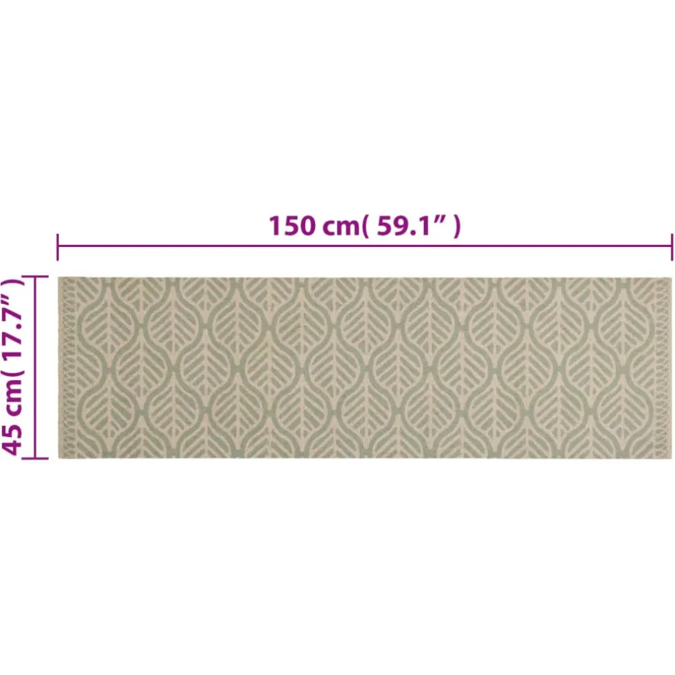 vidaXL Keukenmat wasbaar bladprint 45x150 cm fluweel