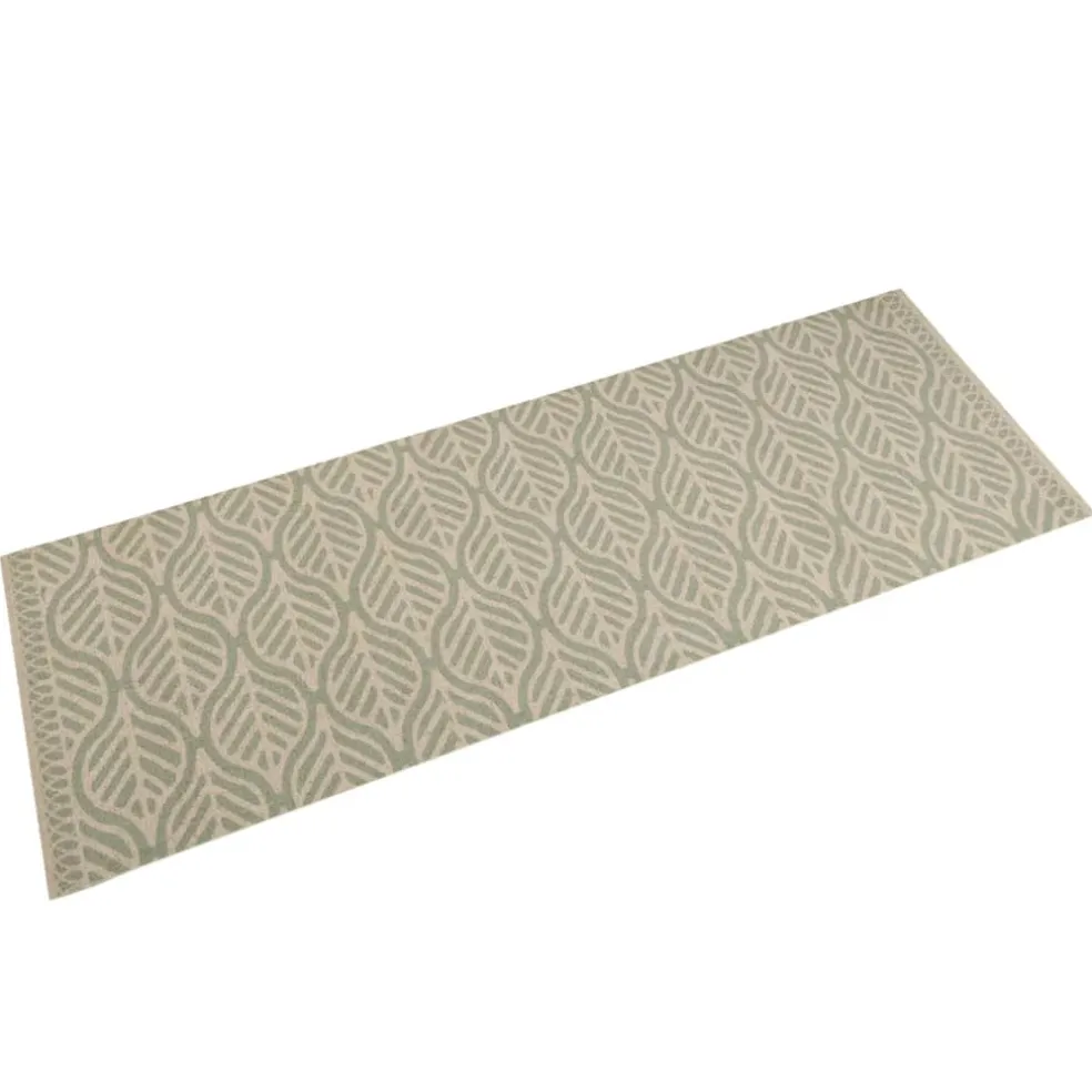 vidaXL Keukenmat wasbaar bladprint 45x150 cm fluweel