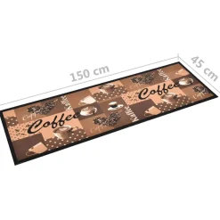 vidaXL Keukenmat wasbaar Coffee 45x150 cm bruin
