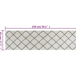 vidaXL Keukenmat wasbaar geblokt 45x150 cm fluweel