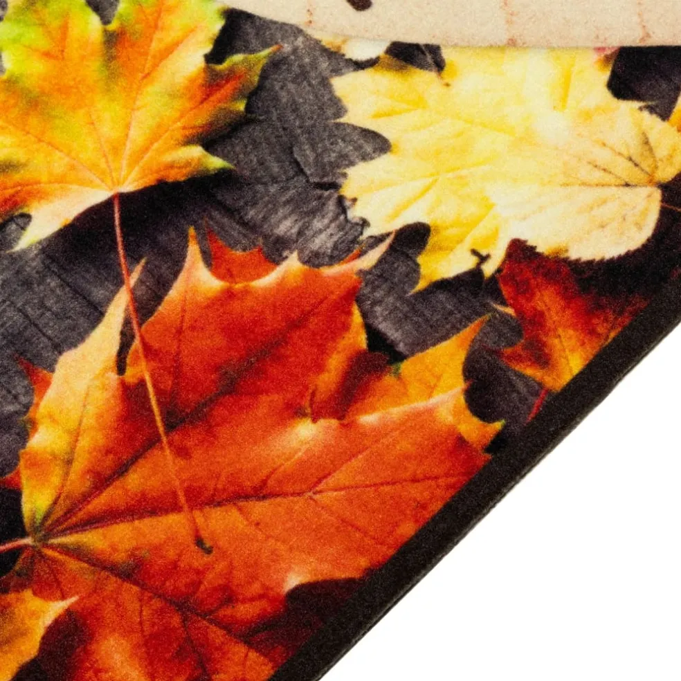 vidaXL Keukenmat wasbaar herfstprint 45x150 cm fluweel