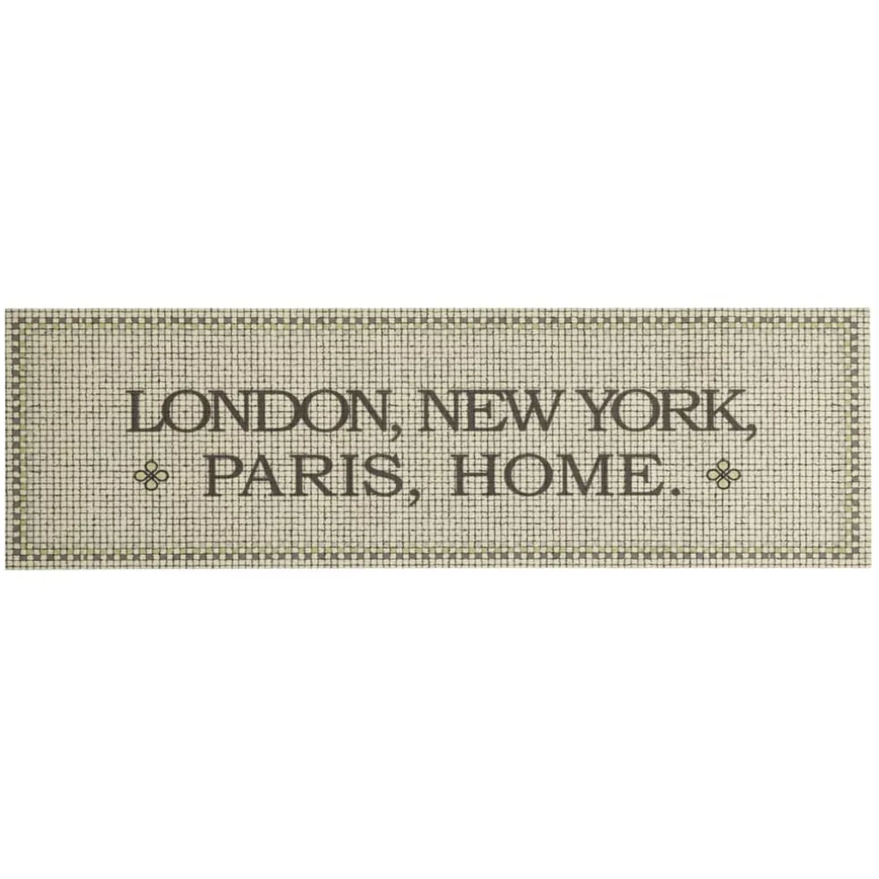 vidaXL Keukenmat wasbaar Home-tekst 45x150 cm fluweel