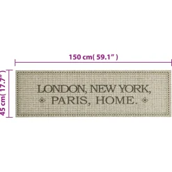 vidaXL Keukenmat wasbaar Home-tekst 45x150 cm fluweel