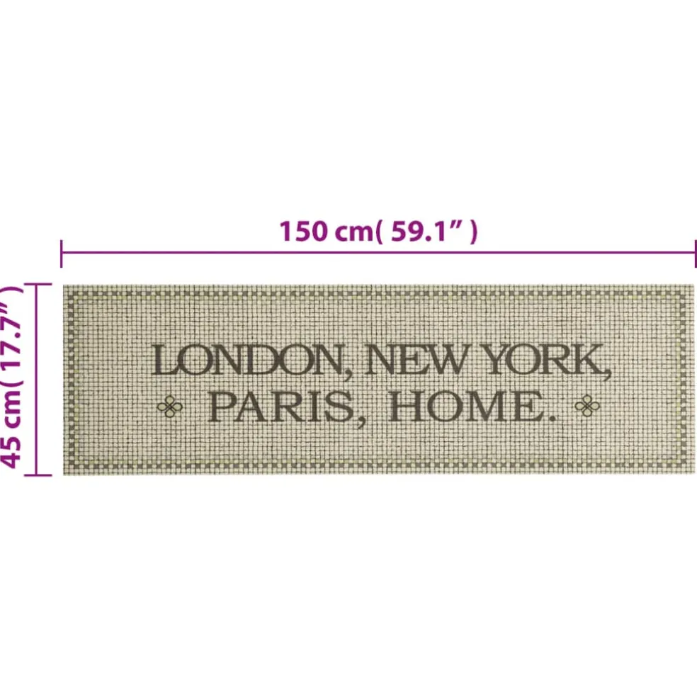 vidaXL Keukenmat wasbaar Home-tekst 45x150 cm fluweel