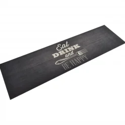 vidaXL Keukenmat wasbaar keukenprint 45x150 cm fluweel zwart