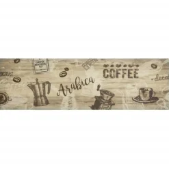 vidaXL Keukenmat wasbaar koffieprint 45x150 cm fluweel bruin