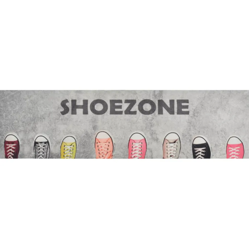 vidaXL Keukenmat wasbaar shoezone-print 45x150 cm fluweel