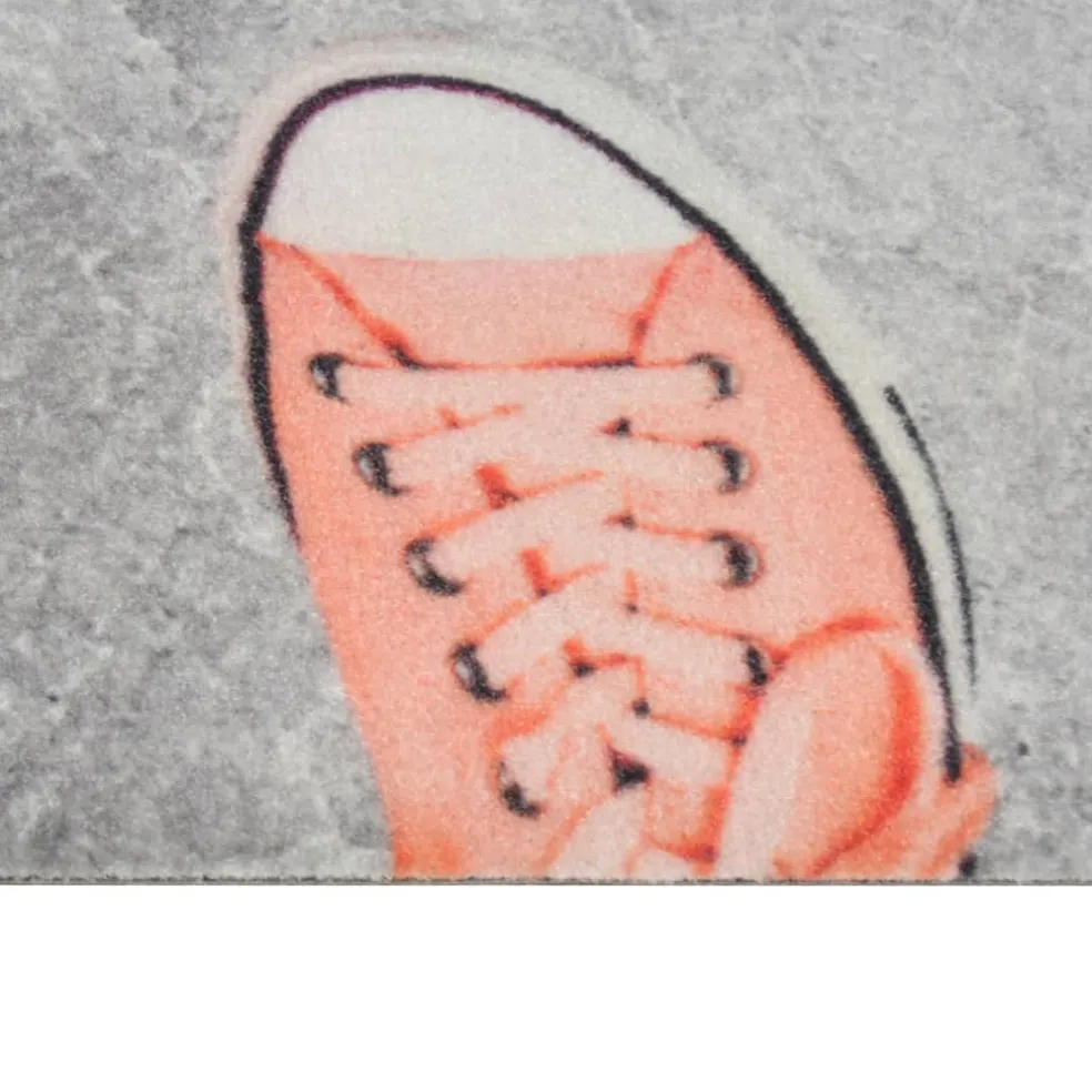 vidaXL Keukenmat wasbaar shoezone-print 45x150 cm fluweel