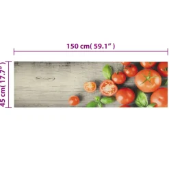 vidaXL Keukenmat wasbaar tomatenprint 45x150 cm fluweel