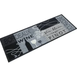 vidaXL Keukenmat wasbaar wijnprint 45x150 cm fluweel grijs