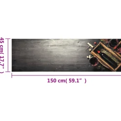 vidaXL Keukenmat wasbaar wijnflesprint 45x150 cm fluweel