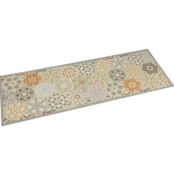 vidaXL Keukenmat wasbaar zeshoekpastelprint 45x150 cm fluweel